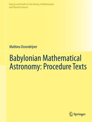 cover image of Babylonian Mathematical Astronomy